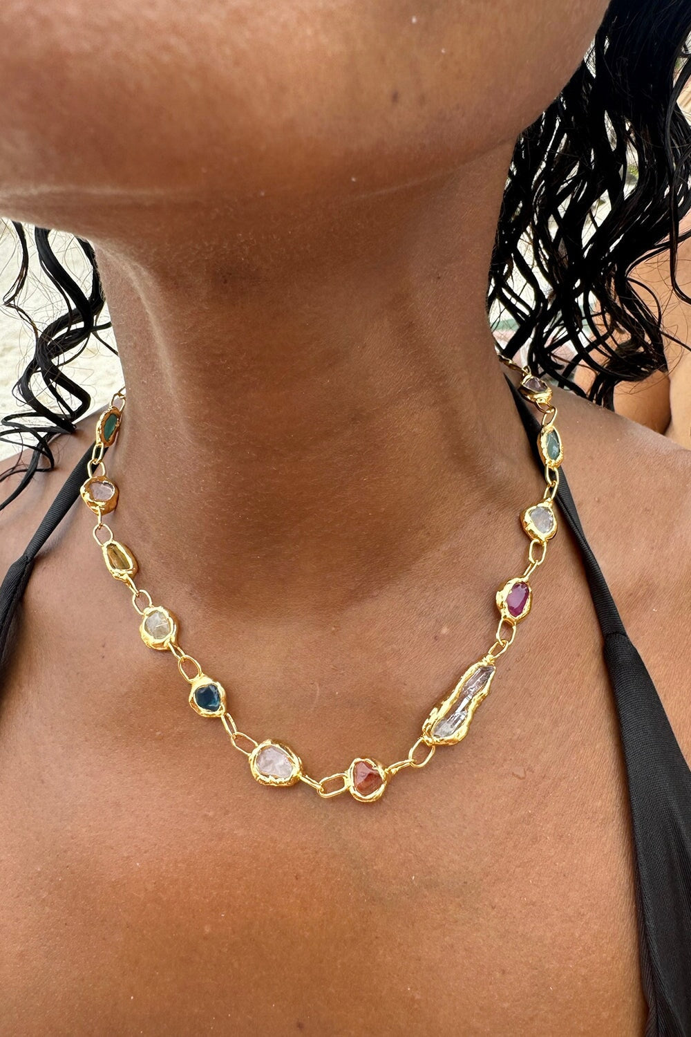 Rainbow Necklace in Gold