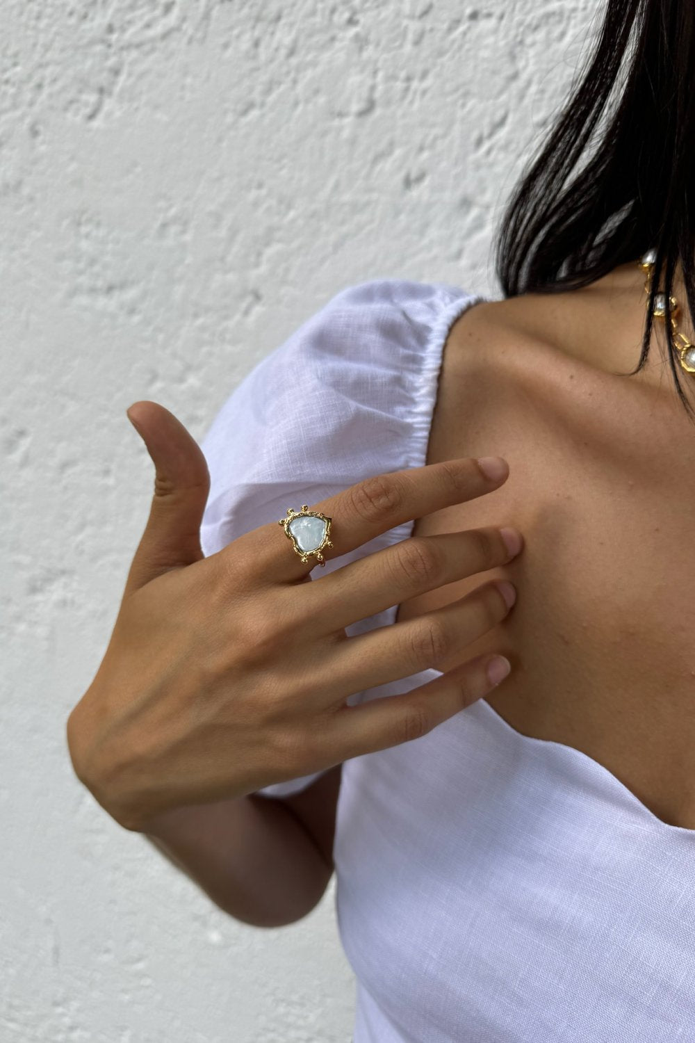 Sacred Heart Pearl Ring
