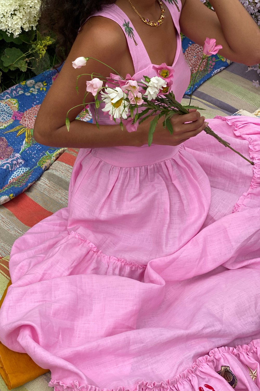 Salsa Dress in Rosita Linen Dress Tea & Tequila