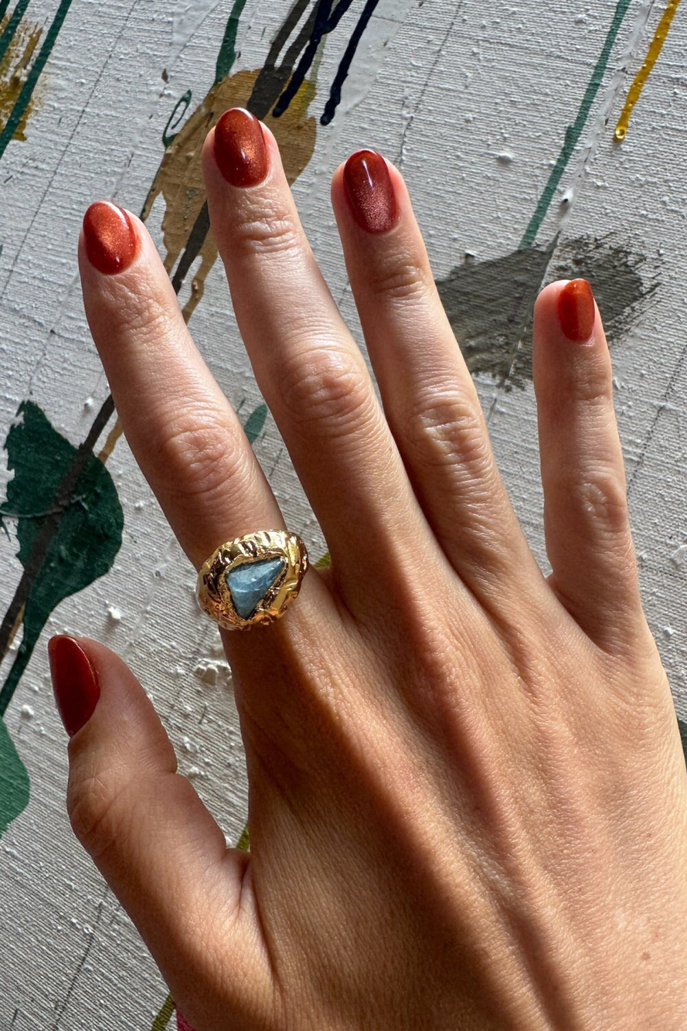 Aquamarine Selena Ring in Gold