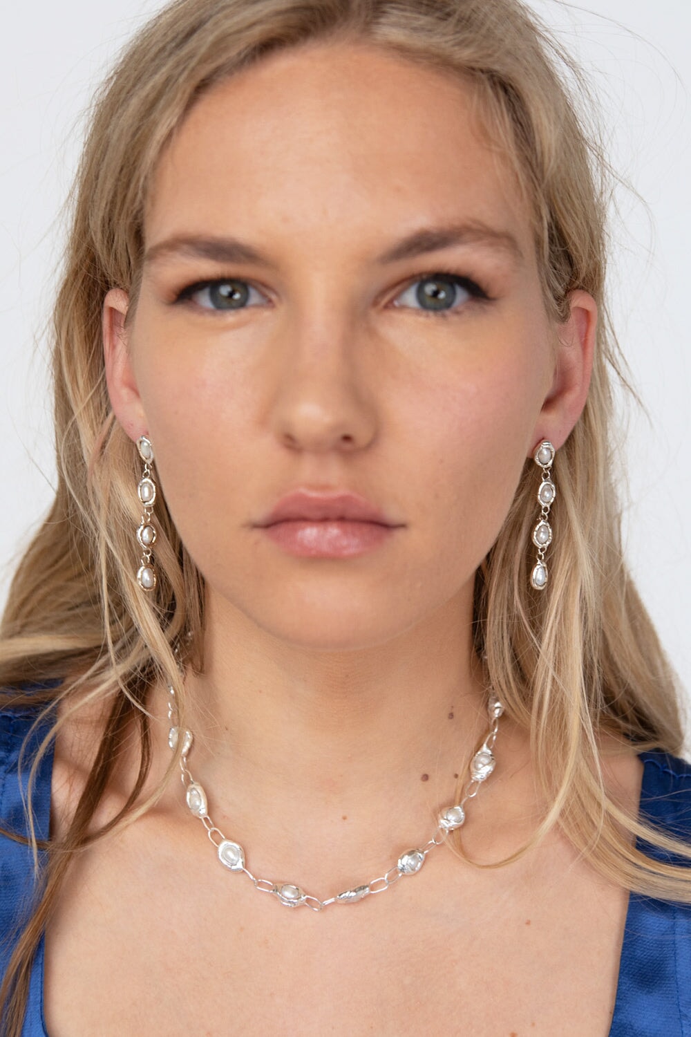 Silver Pearl Drop Earrings