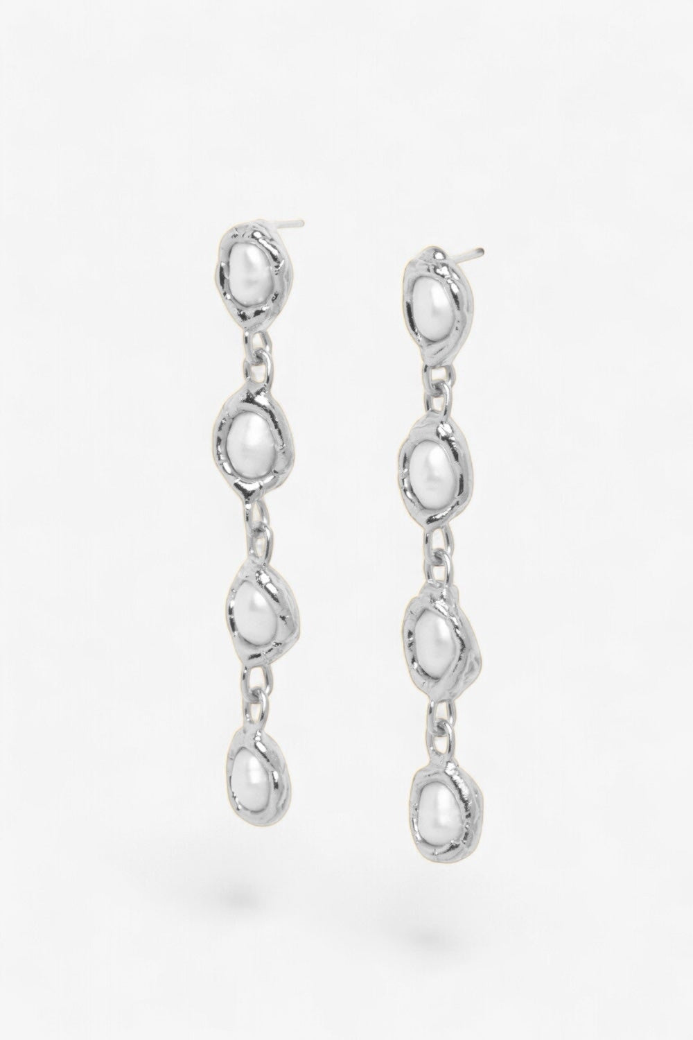 Silver Pearl Drop Earrings