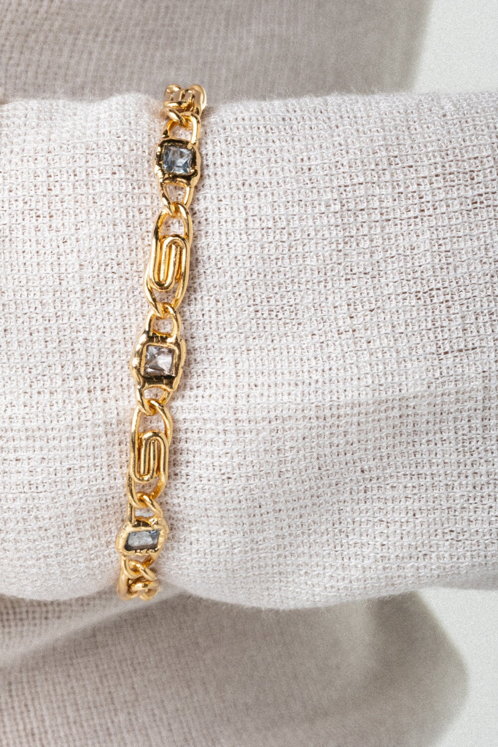 Spiral Bracelet Blue and White Topaz