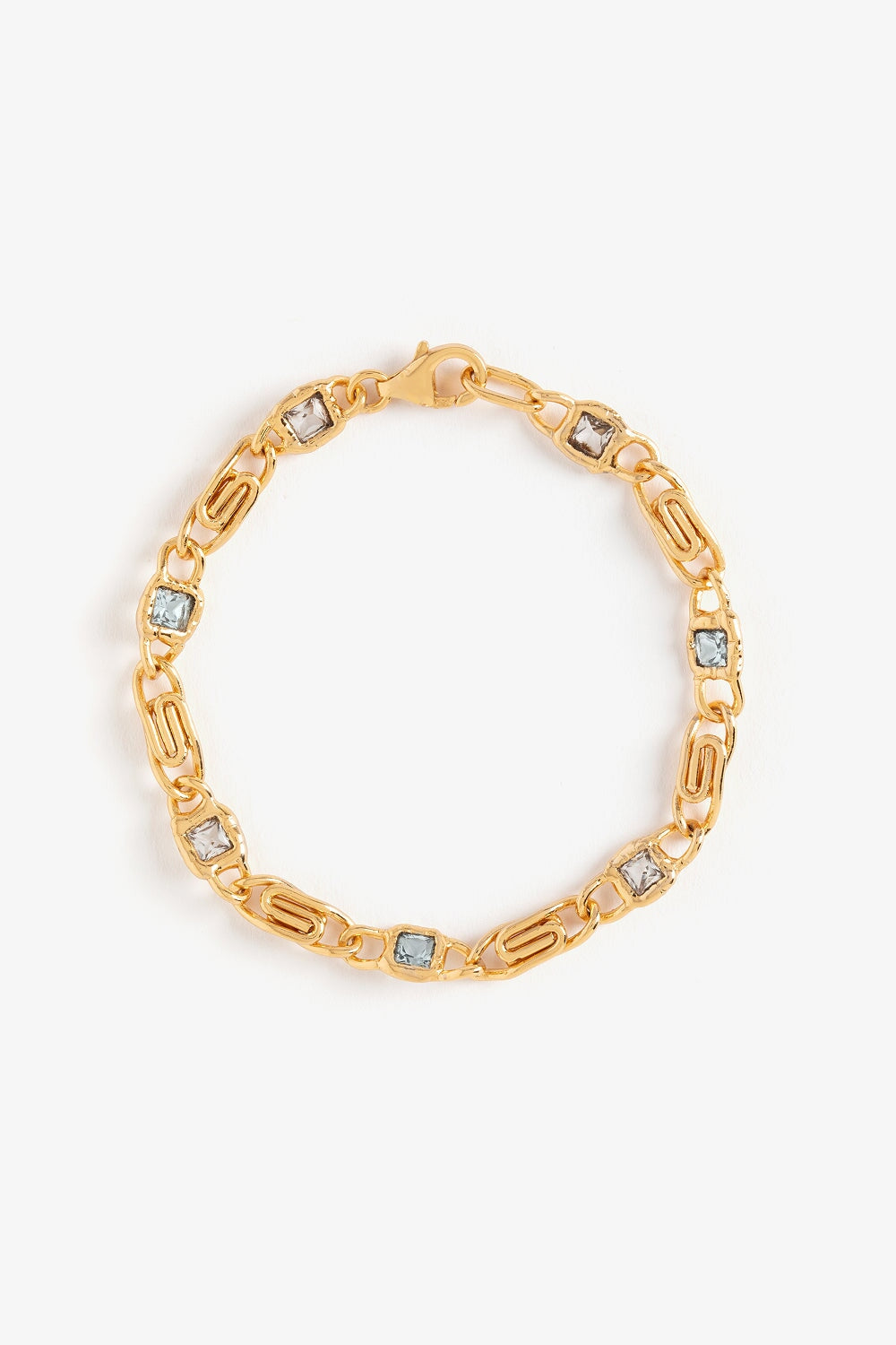 Spiral Bracelet Blue and White Topaz