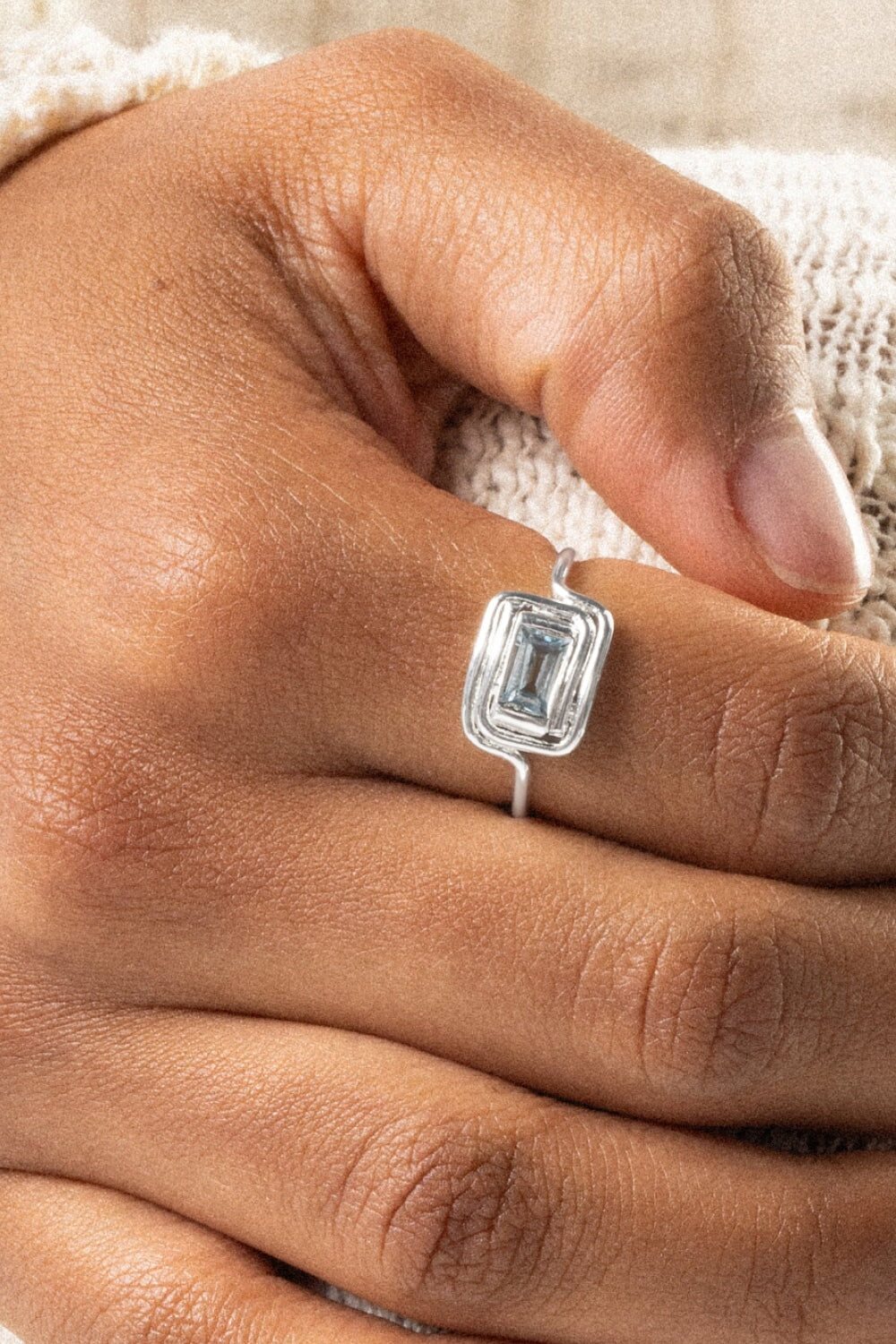 Spiral Ring Blue Topaz