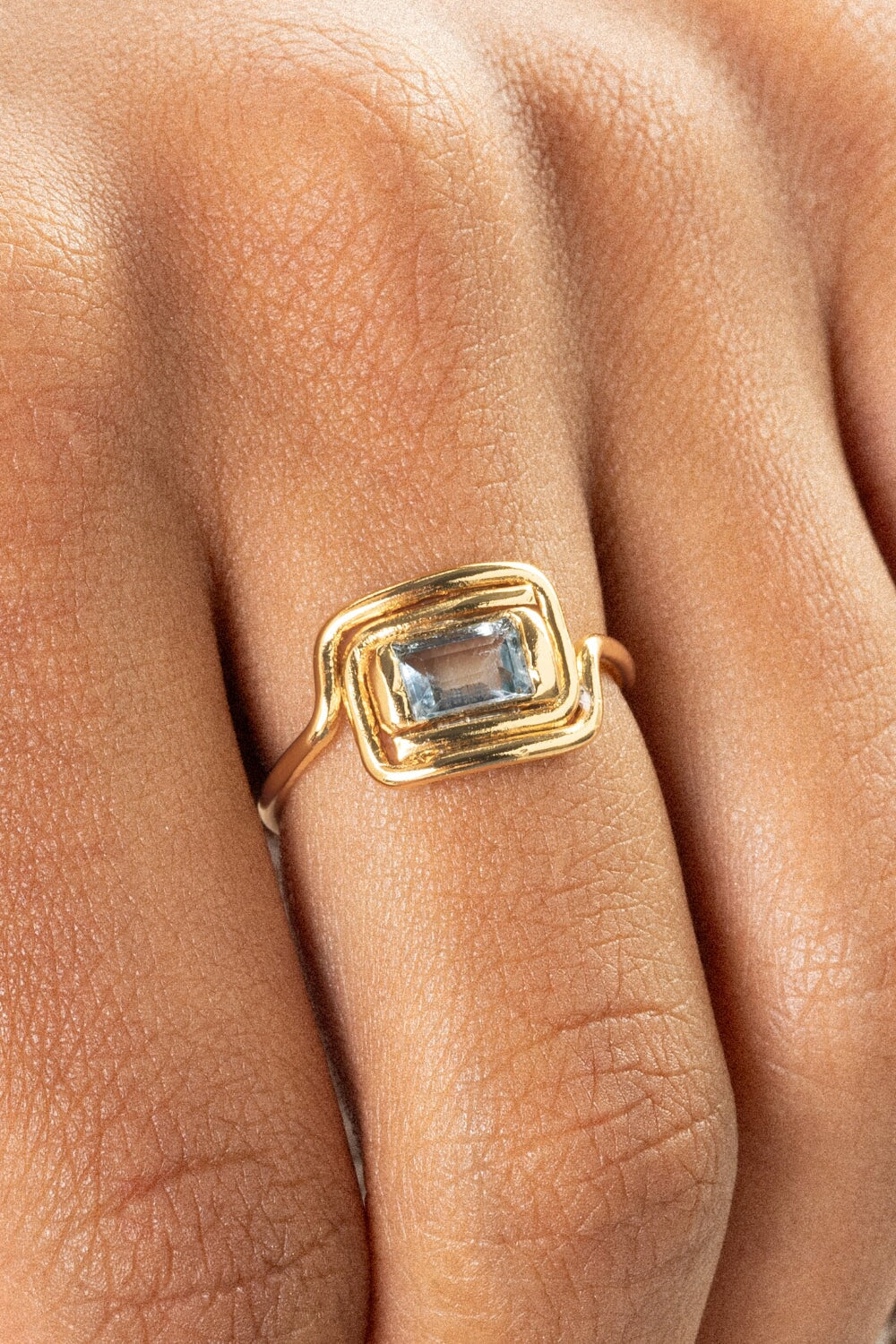 Spiral Ring Blue Topaz