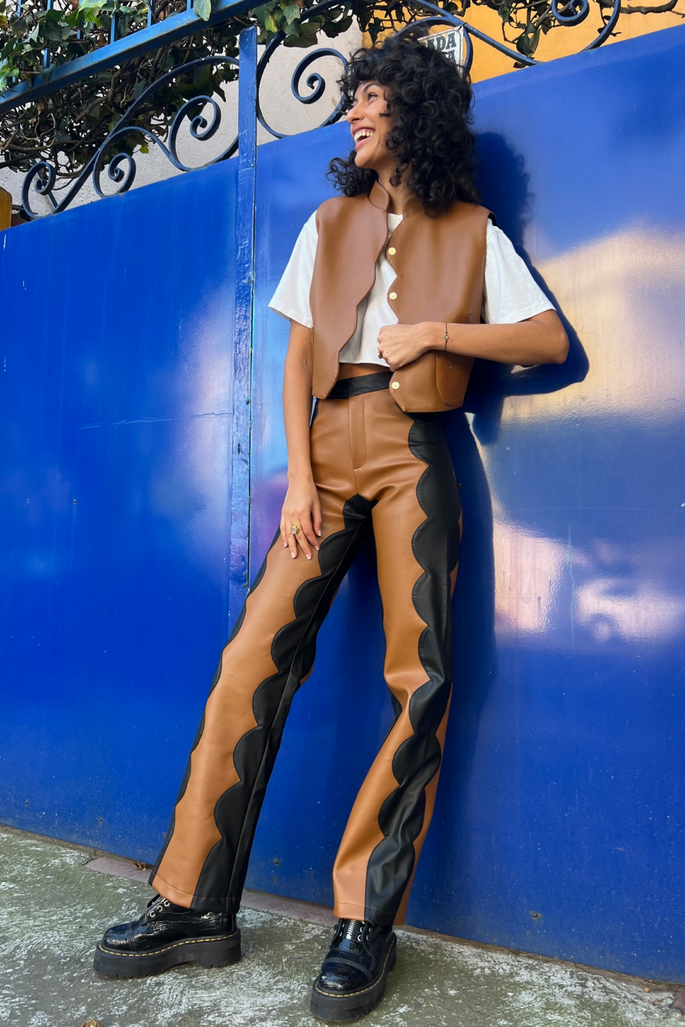 Dulce Scallop Trousers In Cactus - Tea & Tequila