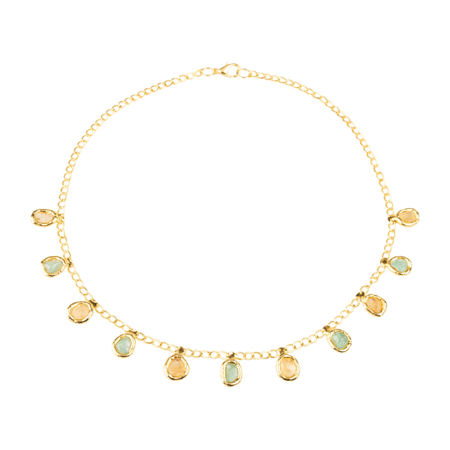 Citrine & Jade Gemstone Necklace