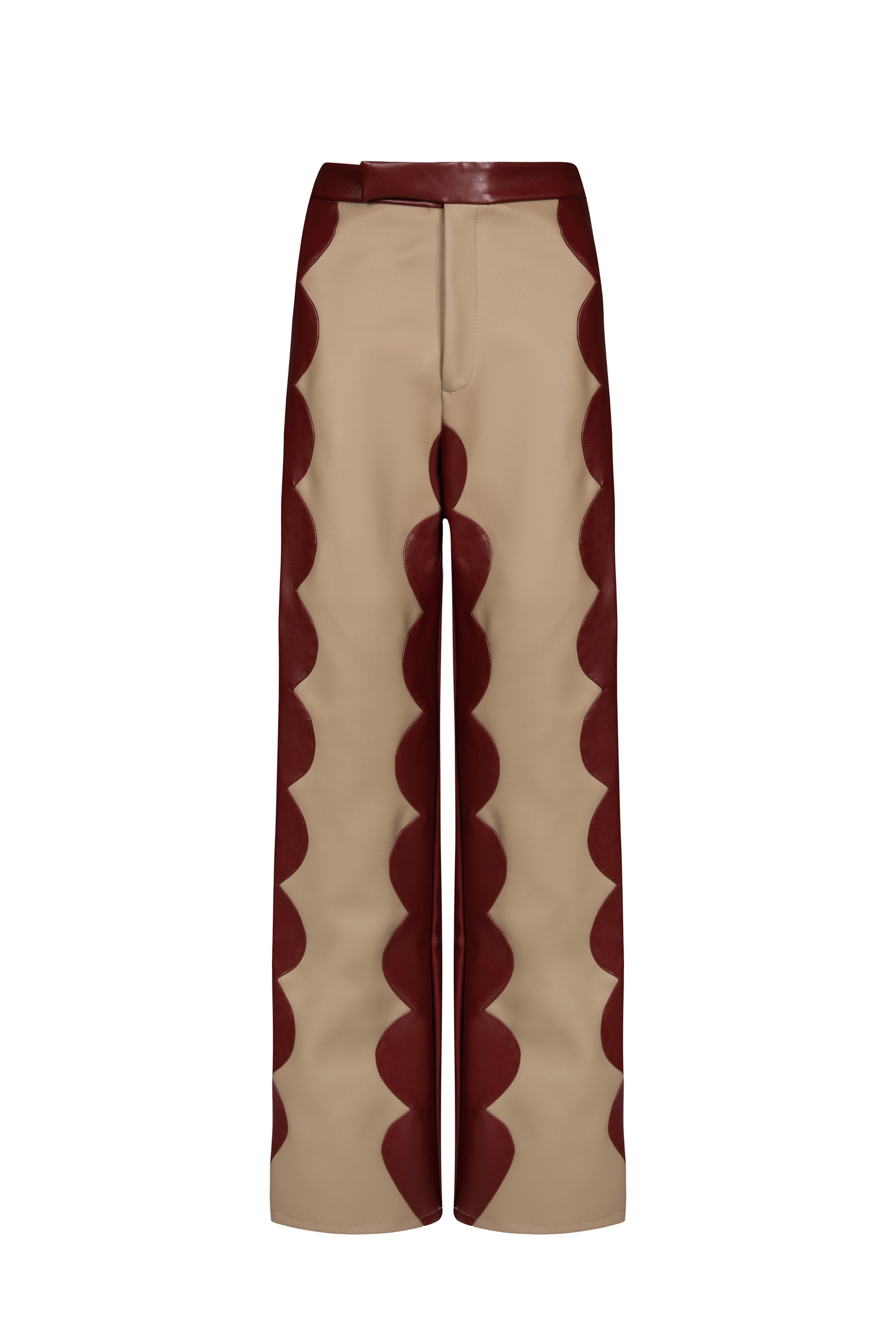 Cappuccino Scallop Trousers In Cactus