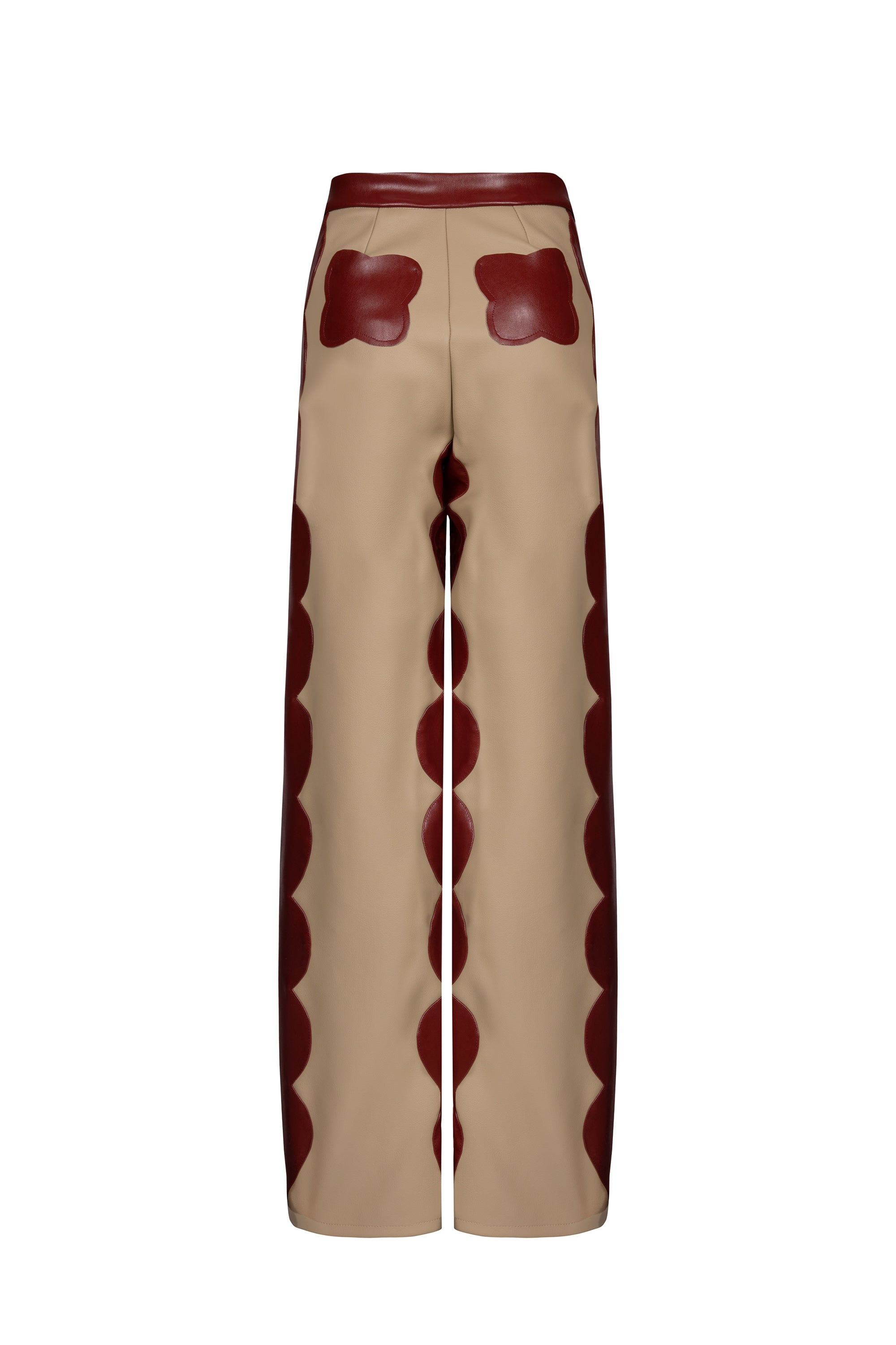 Cappuccino Scallop Trousers In Cactus