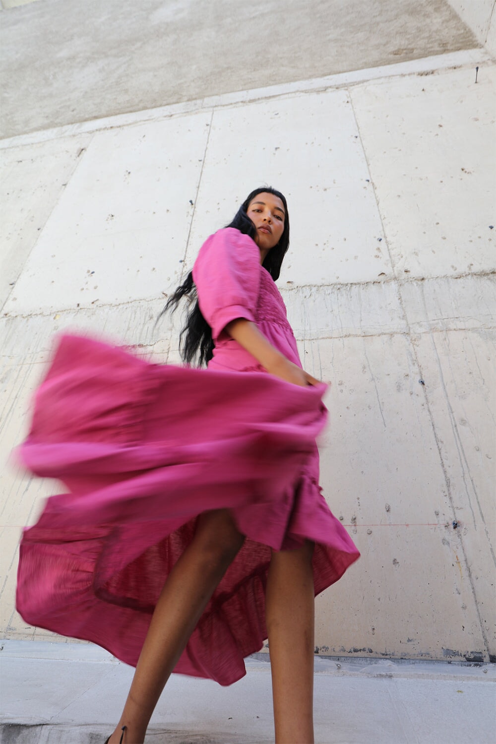 Frida Dress in Raspberry Linen
