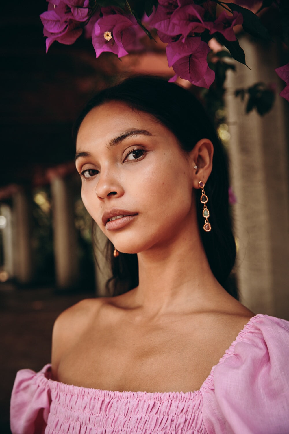 Rainbow Drop Earrings in Gold