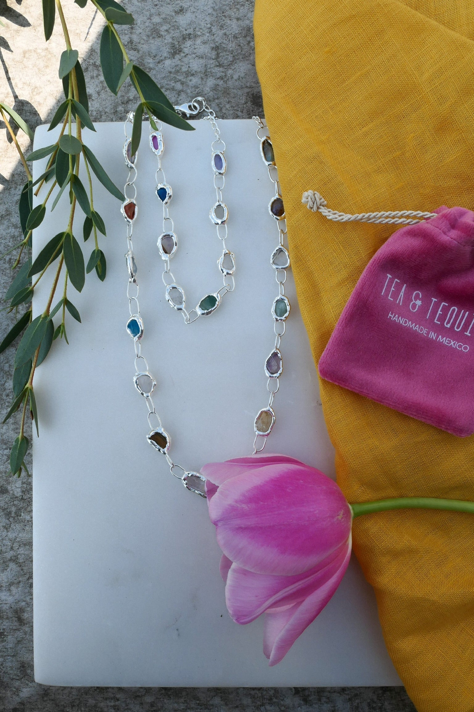 Rainbow Necklace in Silver Jewellery Tea & Tequila