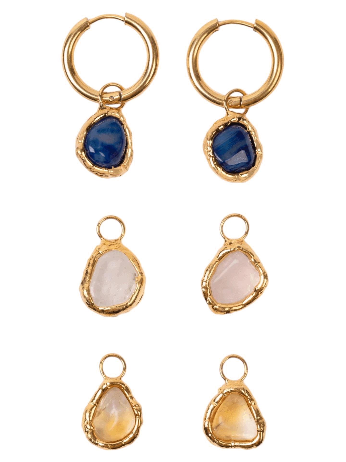 Blue Pitaya Fruit Charm Hoops