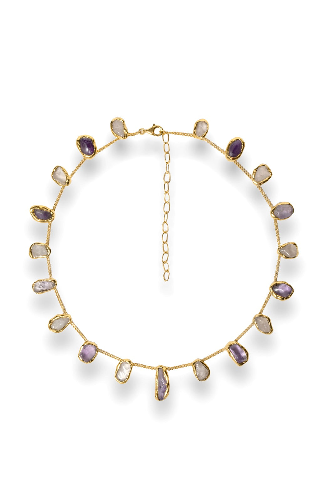 Mini Crystal Chain Necklace in Gold