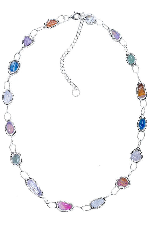 Silver Rainbow Link Chain Necklace - Tea & Tequila