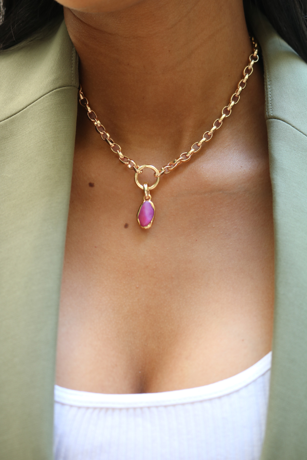 Gemstone Charm in Gold