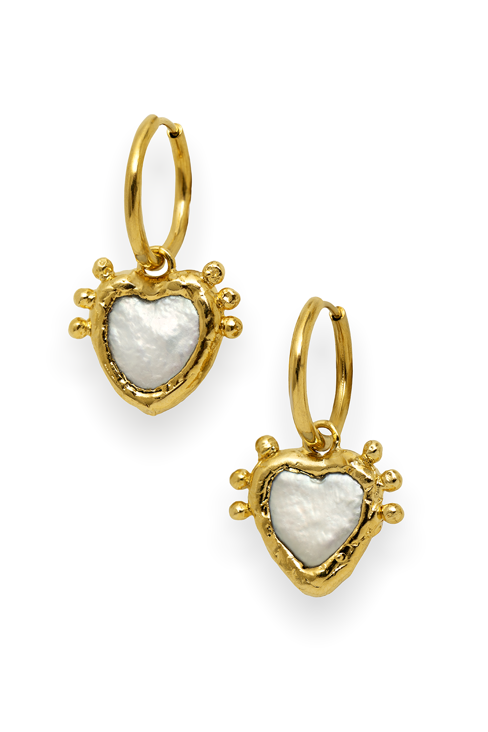 Sacred Heart Pearl Hoops