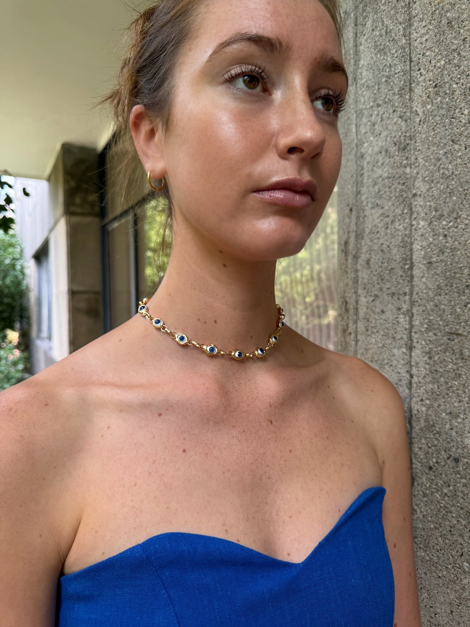Protective Eye Necklace in Gold