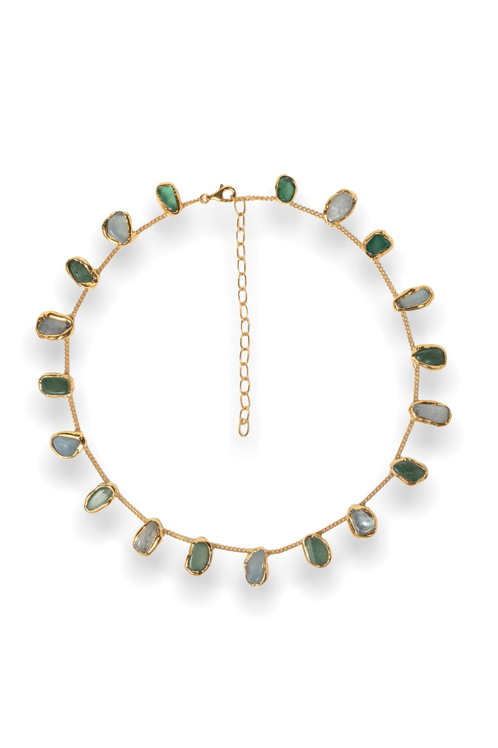 Mini Crystal Chain Necklace in Gold