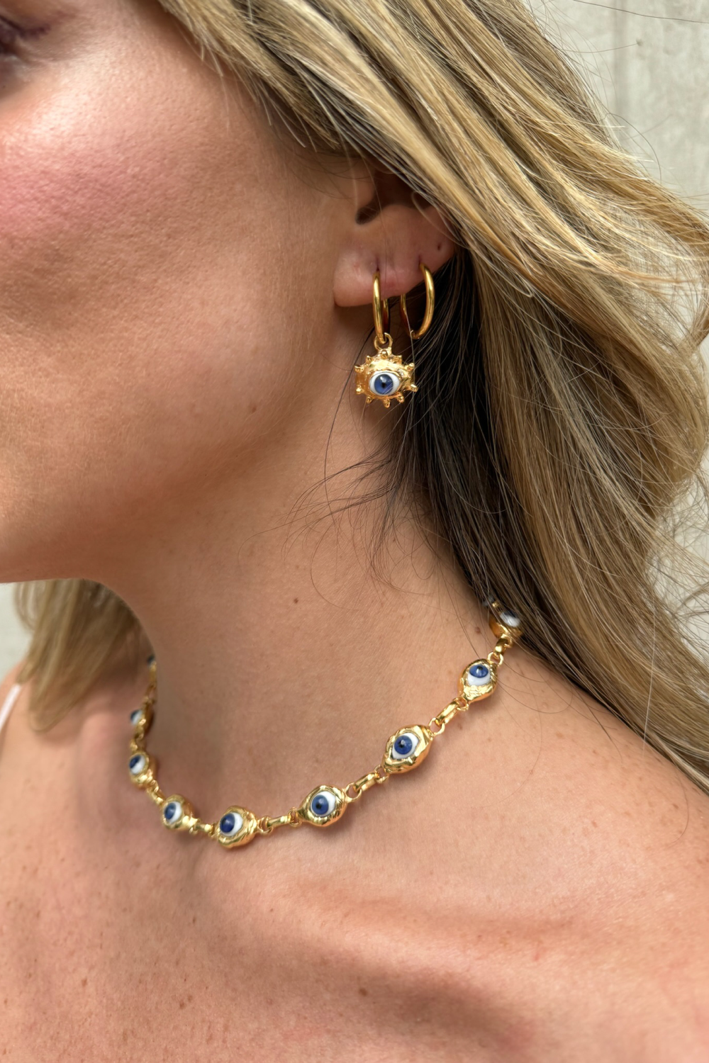 Protective Eye Necklace in Gold