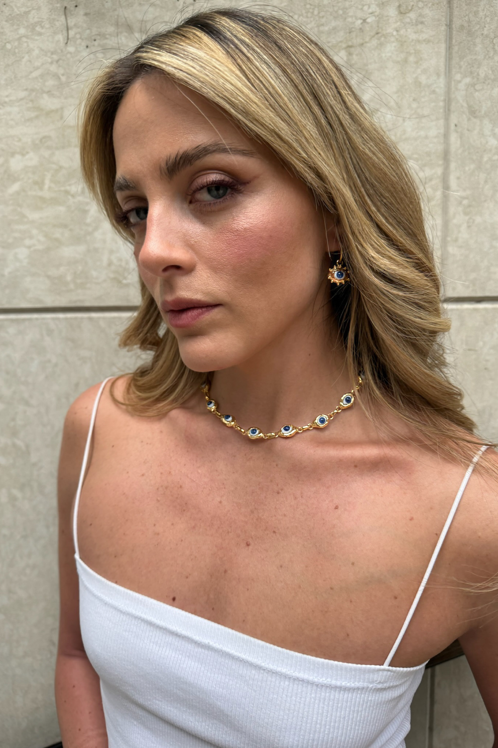Protective Eye Necklace in Gold