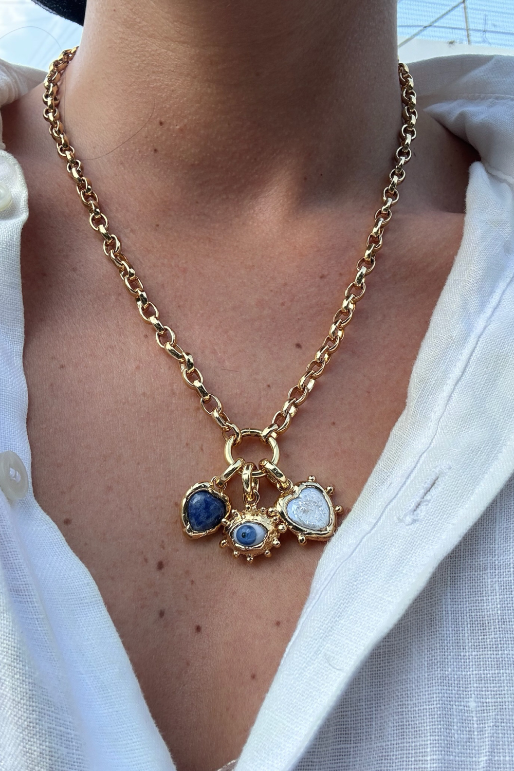 Crystal Heart Charm in Gold - Tea & Tequila