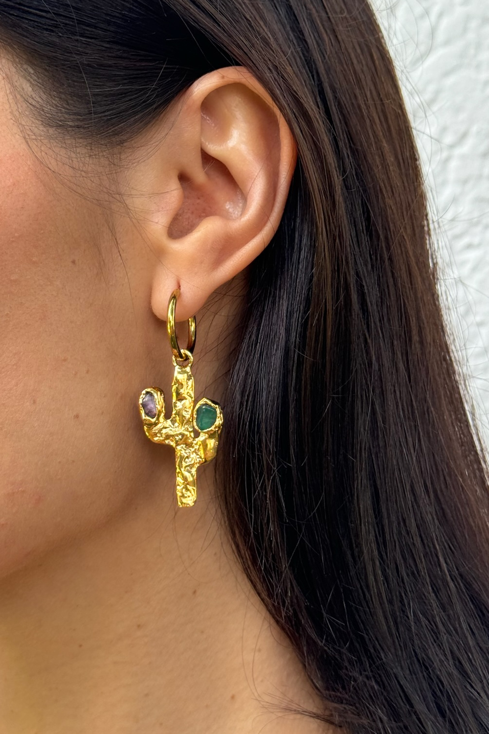 Cactus Flower Hoops