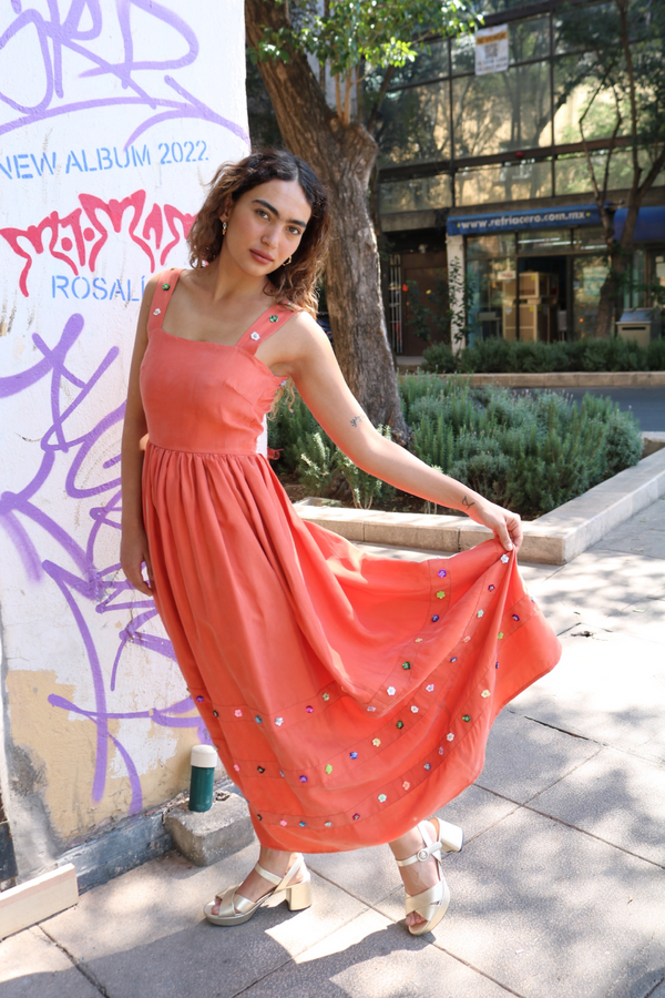 Papaya Bow Dress - Tea & Tequila