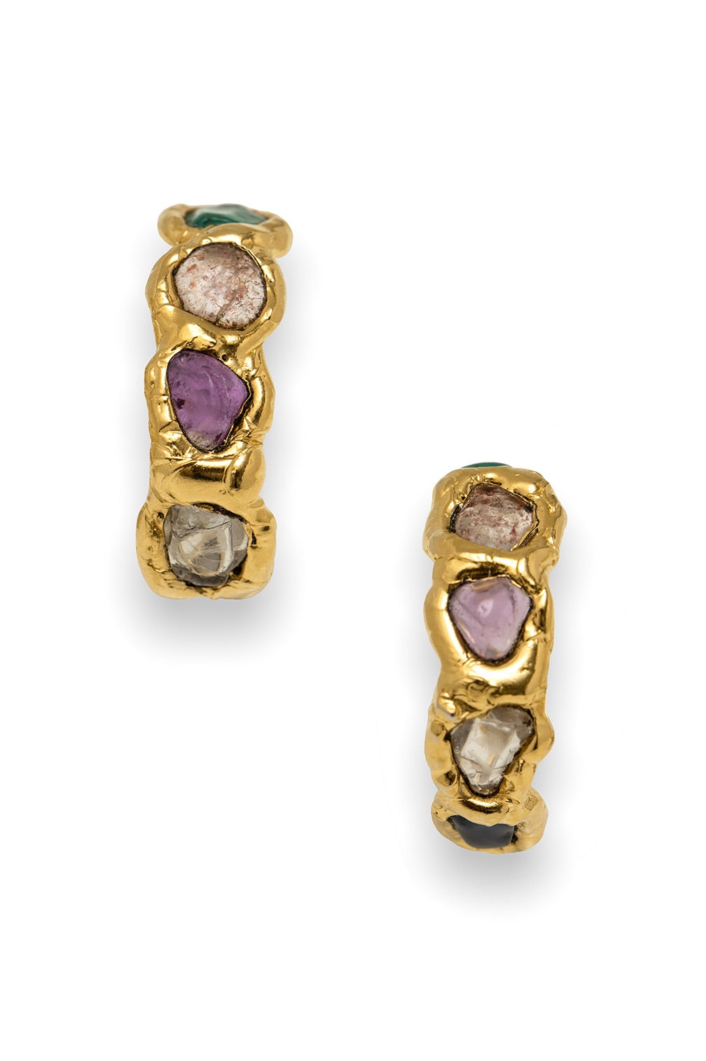 Gold Paraíso Gemstone Hoops