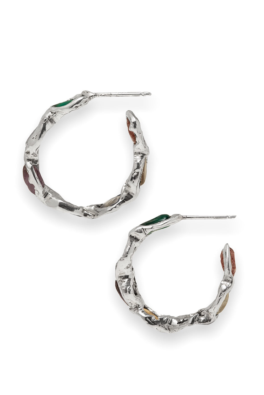 Gemstone Hoops in Silver