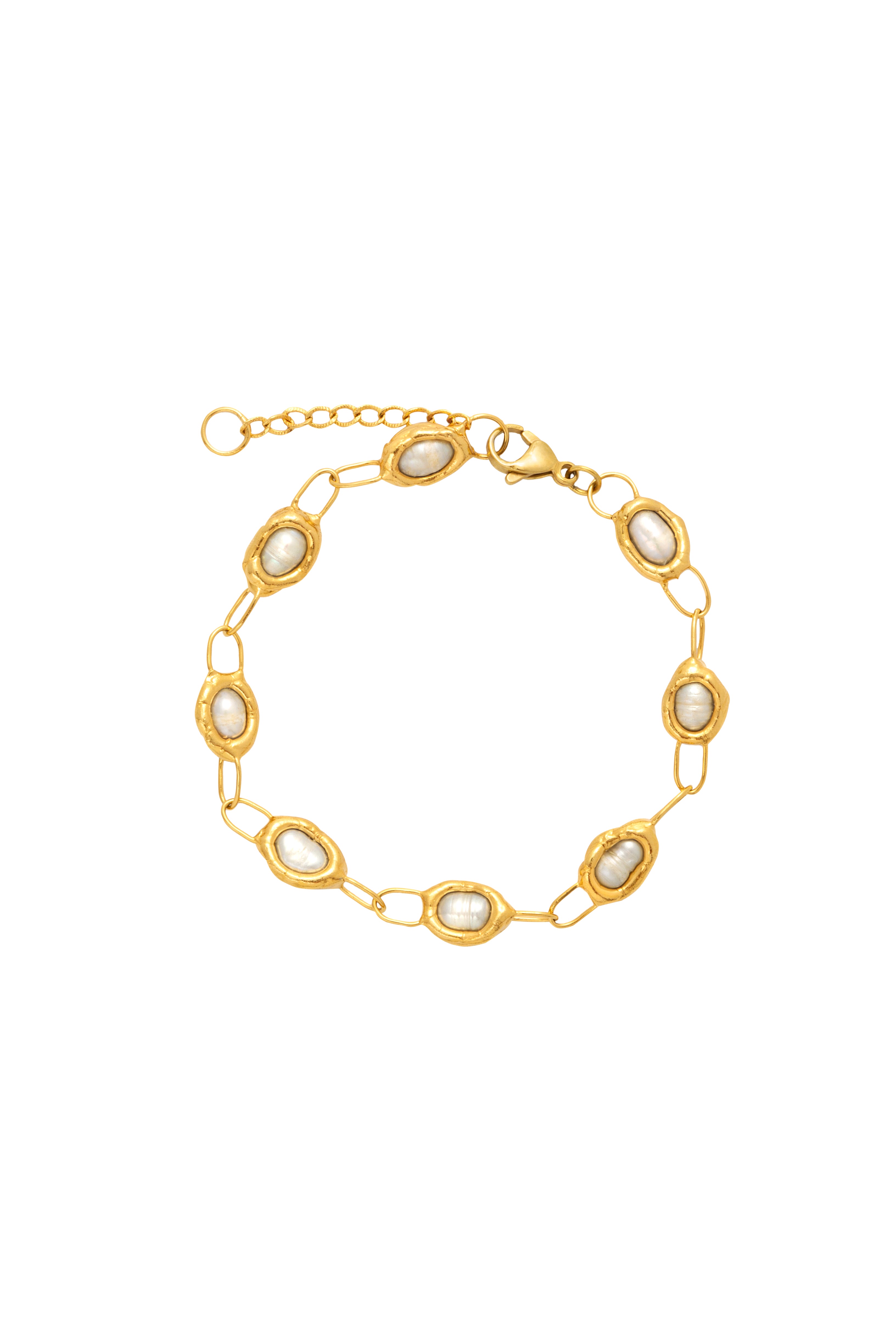 Pearl Chain Bracelet in Gold