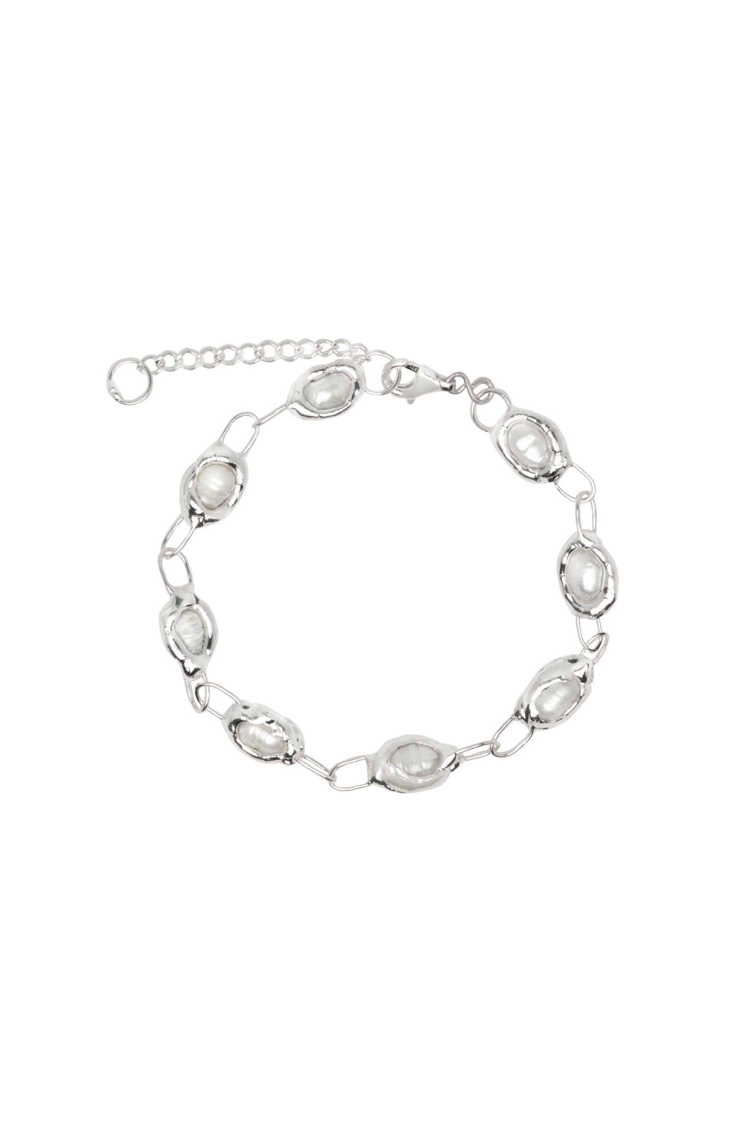 Silver Pearl Link Chain Bracelet - Tea & Tequila