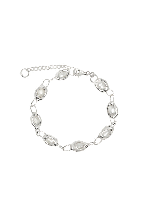Silver Pearl Link Chain Bracelet - Tea & Tequila