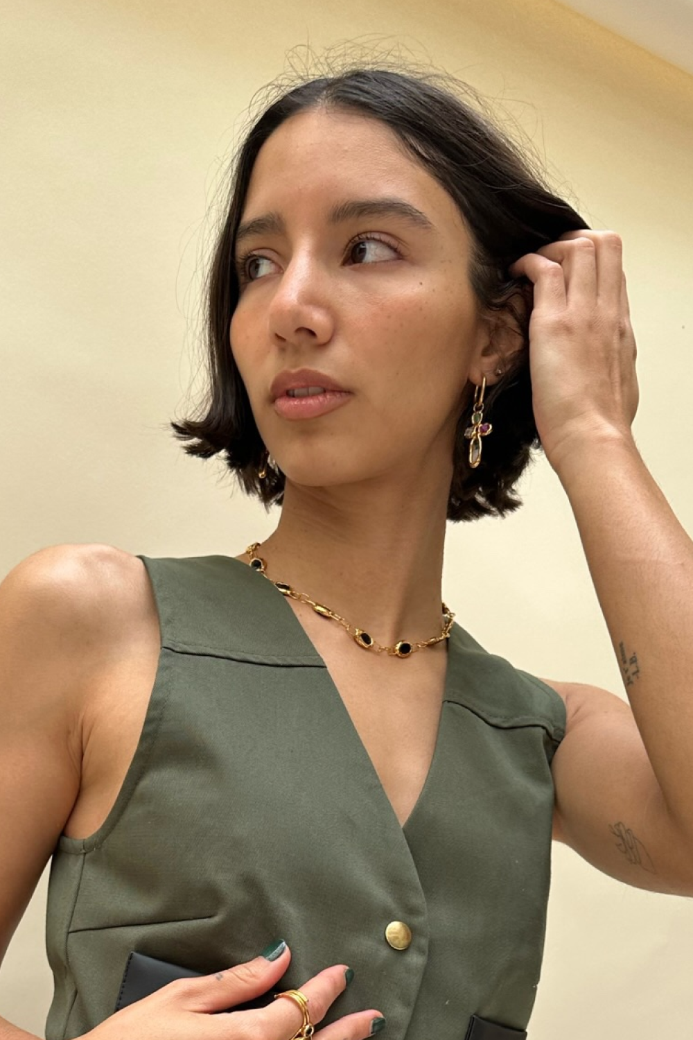 Onyx Square Link Necklace