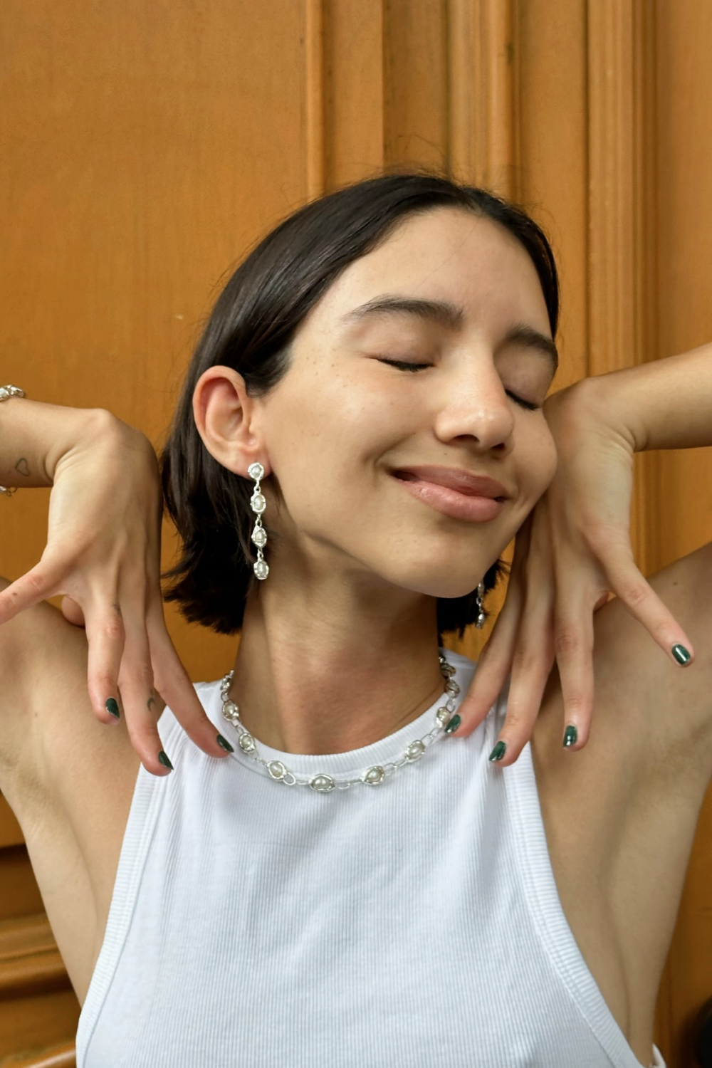 Pearl Chain Necklace in Silver - Tea & Tequila