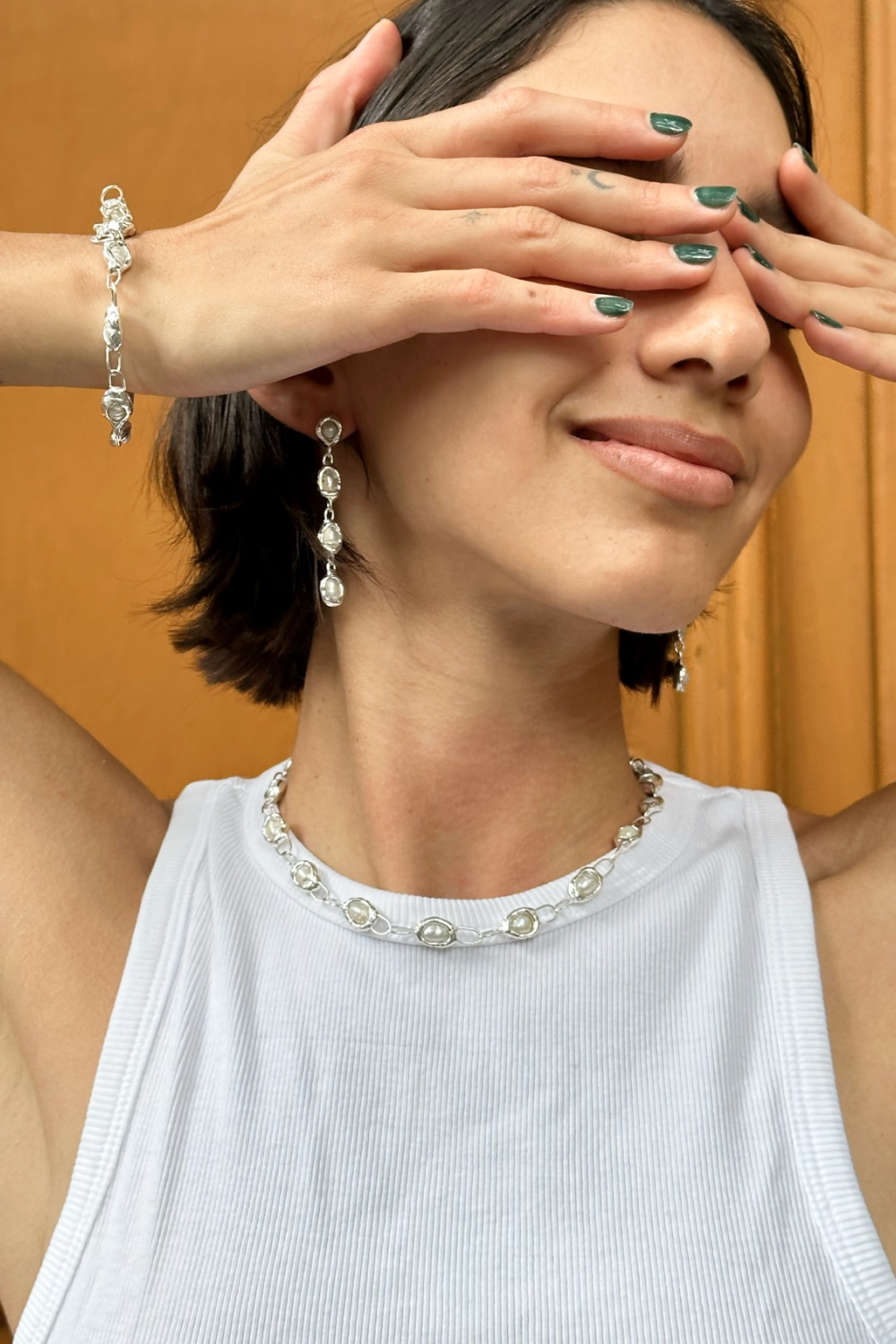 Pearl Chain Necklace in Silver - Tea & Tequila