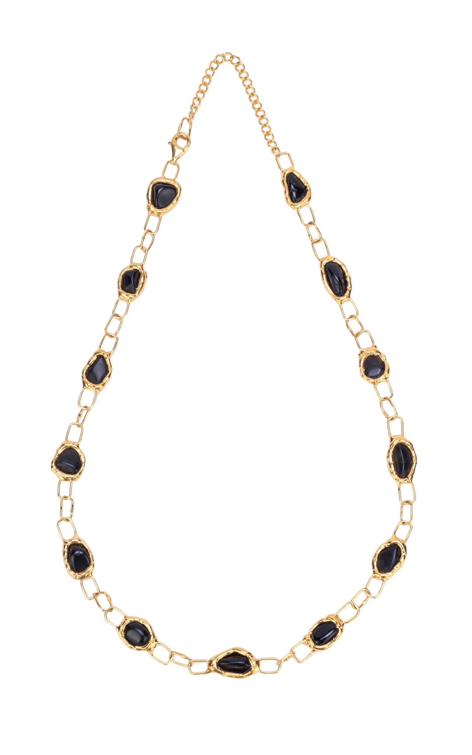 Onyx Square Link Necklace - Tea & Tequila
