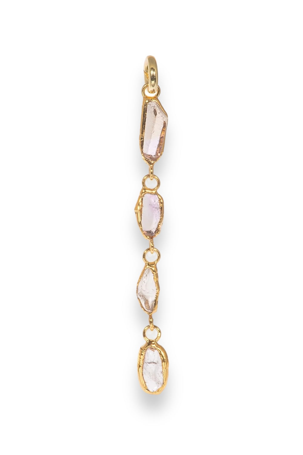 Gemstone Drop Charm in Gold