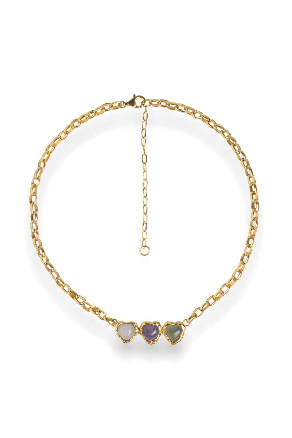 Crystal Heart Necklace in Gold