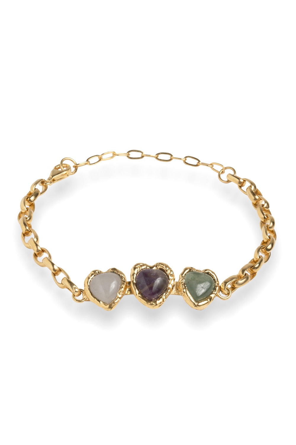 Crystal Heart Bracelet in Gold