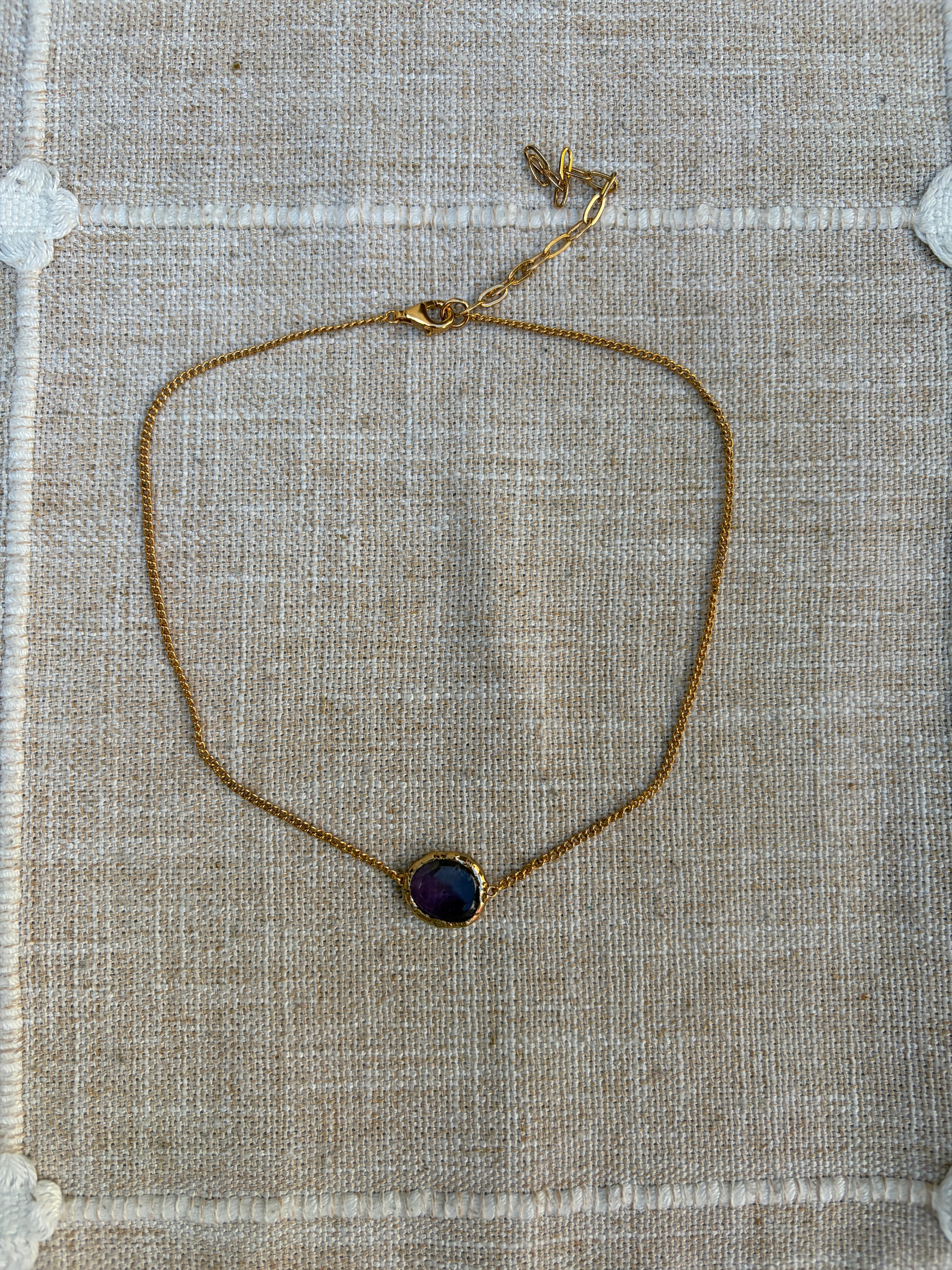 Amethyst Necklace Gold