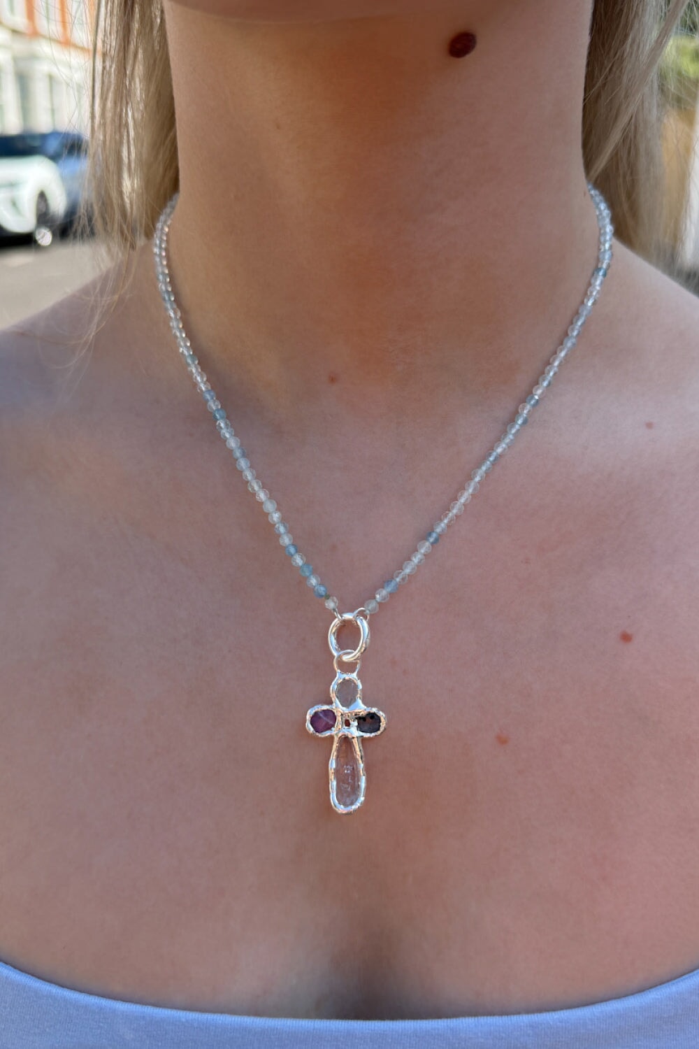 Beaded Aquamarine Necklace