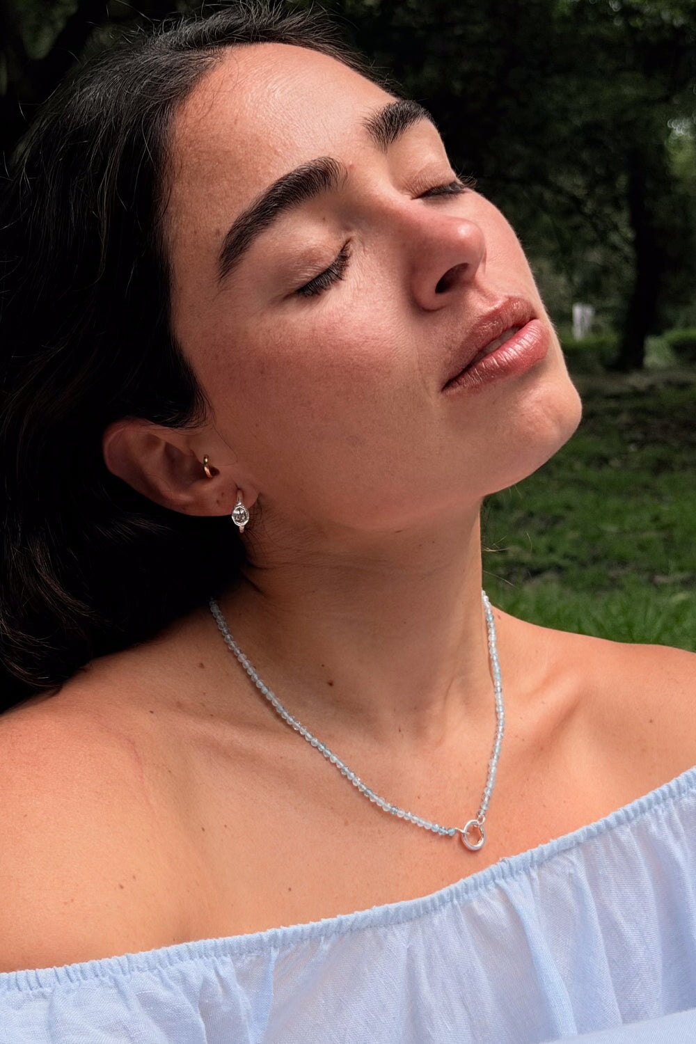 Beaded Aquamarine Necklace