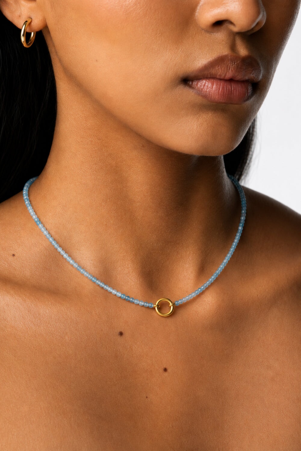 Beaded Aquamarine Necklace