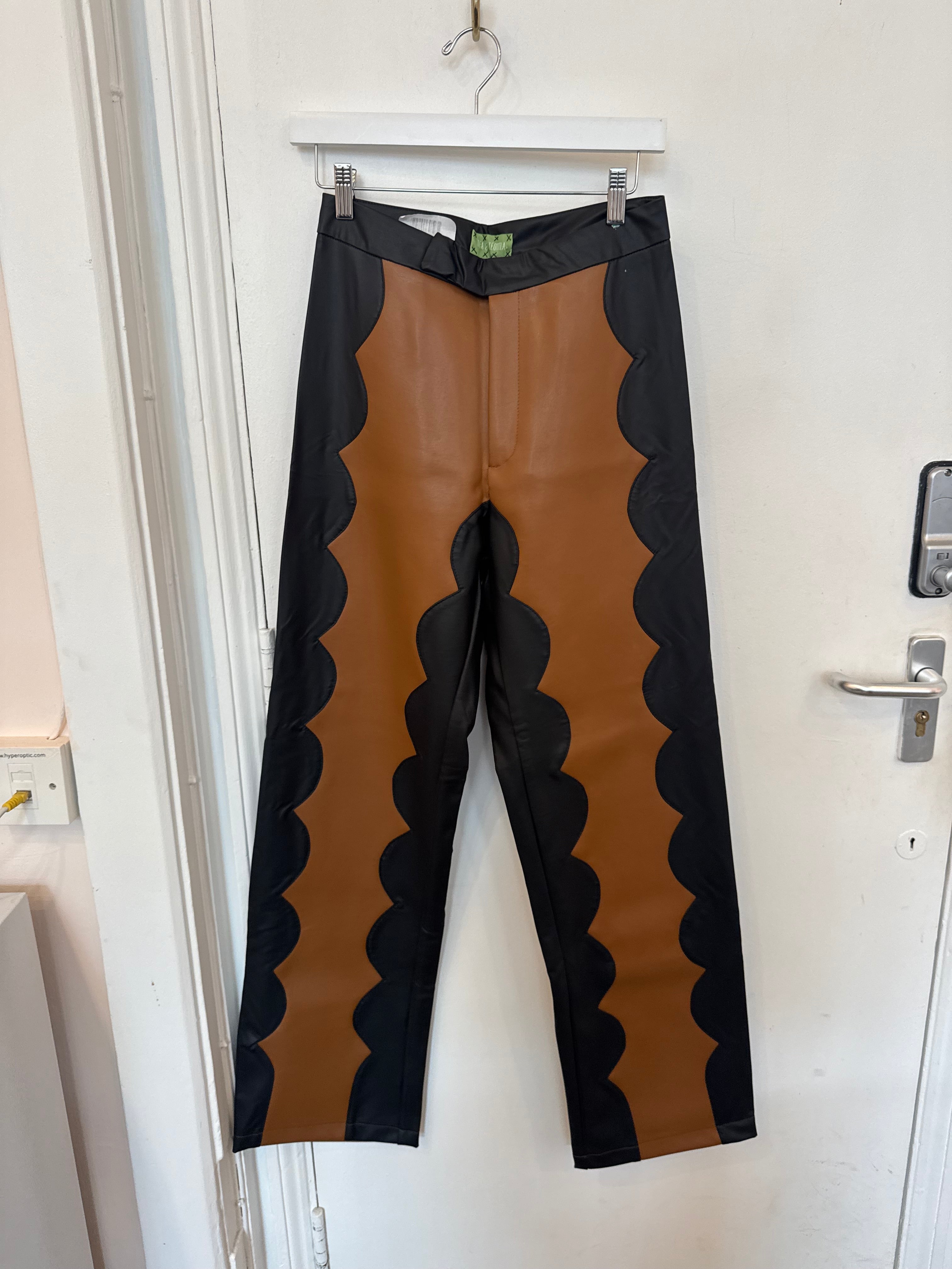 Black and Brown Cactus Leather Trousers