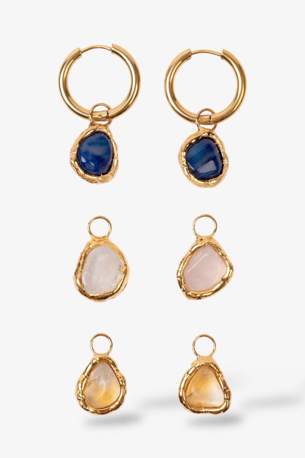 Blue Pitaya Fruit Charm Hoops