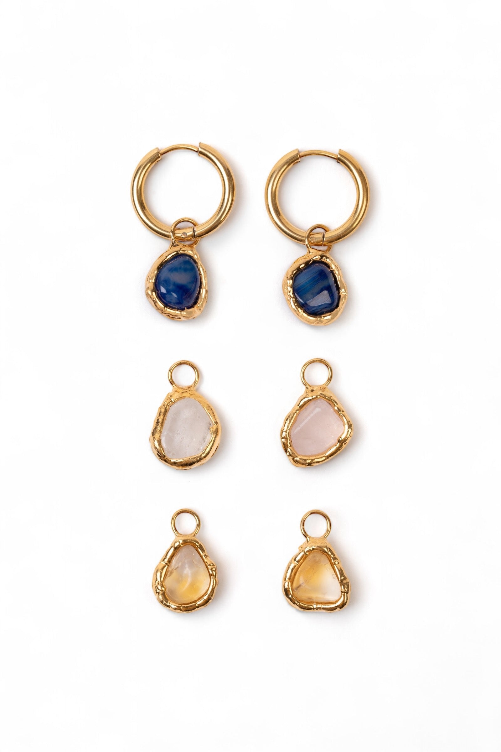 Blue Pitaya Fruit Charm Hoops