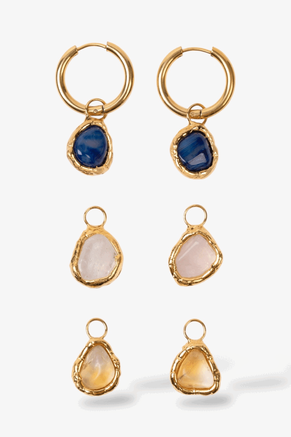 Blue Pitaya Fruit Charm Hoops