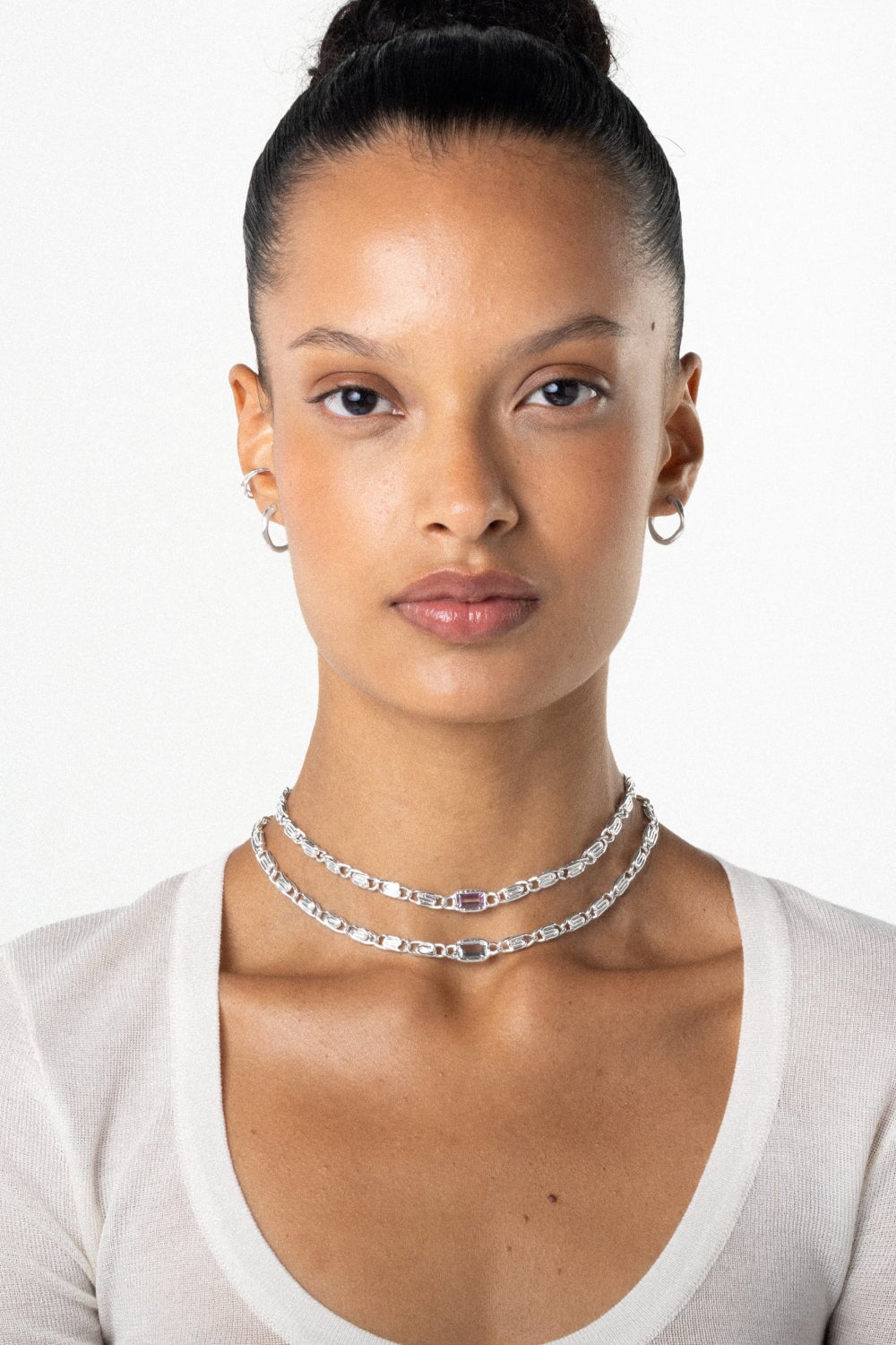 Spiral Blue Topaz Necklace